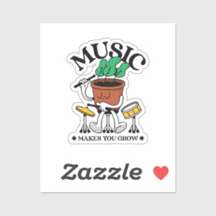 Music Makes You Grow Plant Drummer