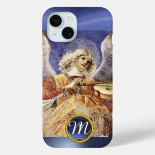 MUSIC MAKING ANGEL , Blue Sapphire Monogram iPhone 15 Case
