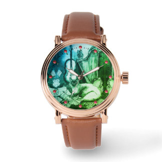 MUSIC MAKING CAT WITH OWL Green Watch