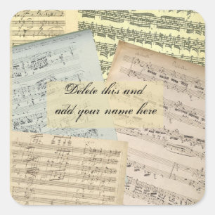 Music Manuscript Name Sticker