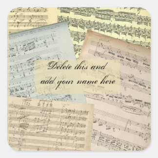 Music Manuscript Name Sticker