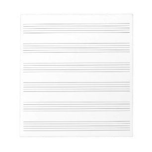 Music Manuscript Paper with 6 Blank Staves Notepad