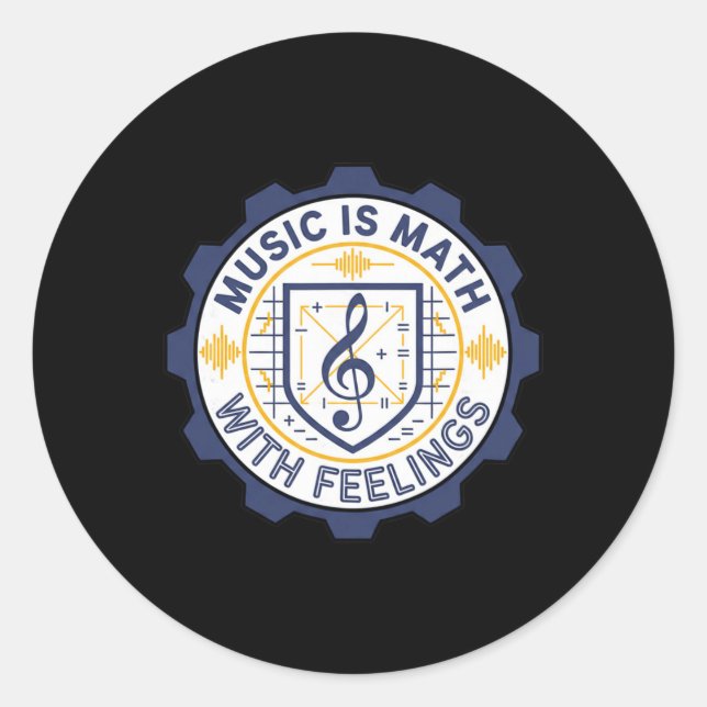 Music Math With Feelings Teacher Bynd  Classic Round Sticker (Front)