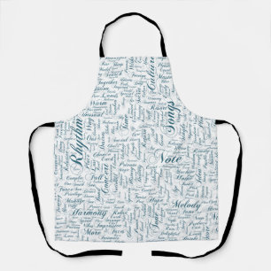 Music Melody Orchestre Silhouette Form Text Apron