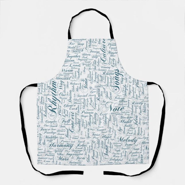 Music Melody Orchestre Silhouette Form Text Apron (Front)