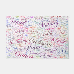 Music Melody Orchestre Silhouette Form Text Doormat