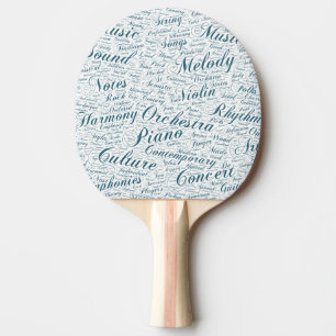 Music Melody Orchestre Silhouette Form Text Ping Pong Paddle
