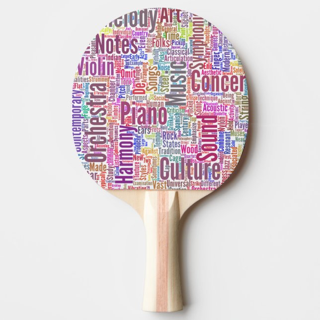 Music Melody Orchestre Silhouette Form Text Ping Pong Paddle (Front)