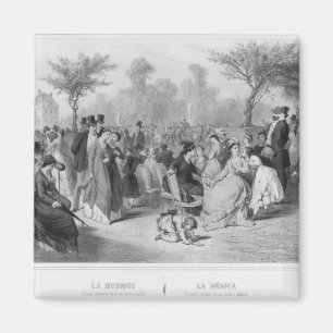 Music, military concert in a public garden magnet