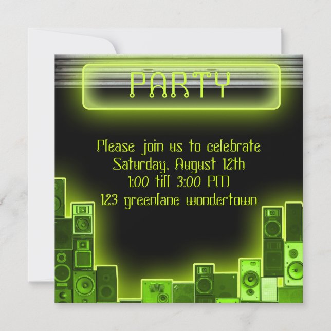Music modern party invitation (Front)