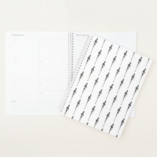 Music Motif Melting Treble Clef Black and White Planner