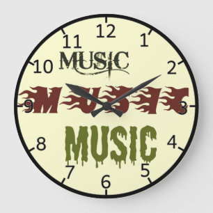 Music Music Music Large Clock