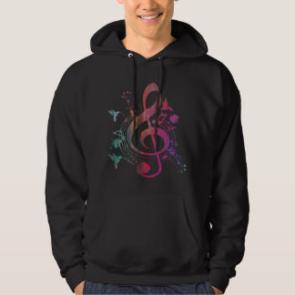 Music Musical Instrument Birds Treble Clef Hoodie
