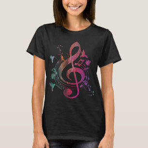 Music Musical Instrument Birds Treble Clef T-Shirt