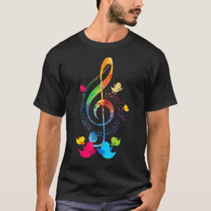 Music Musical Instrument Birds Treble Clef T-Shirt