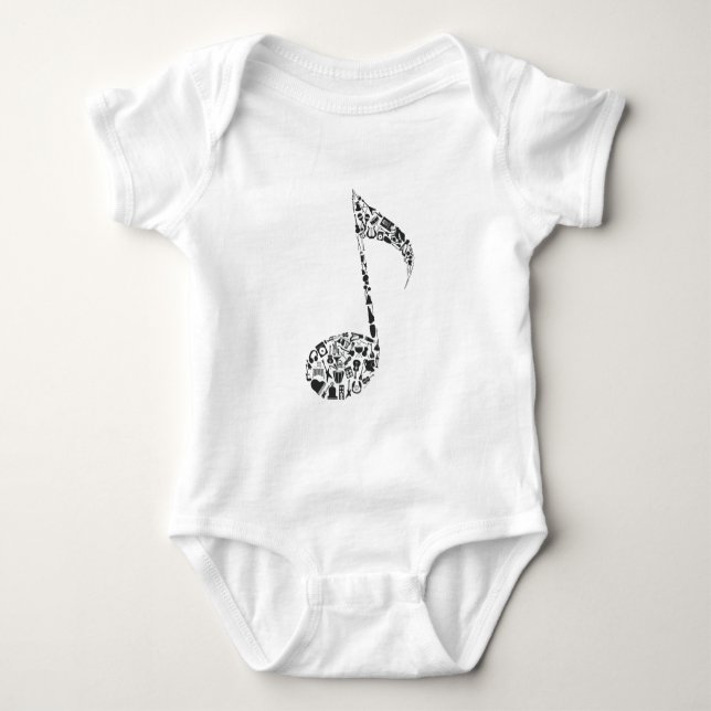 Music musical note for singer   baby bodysuit (Front)