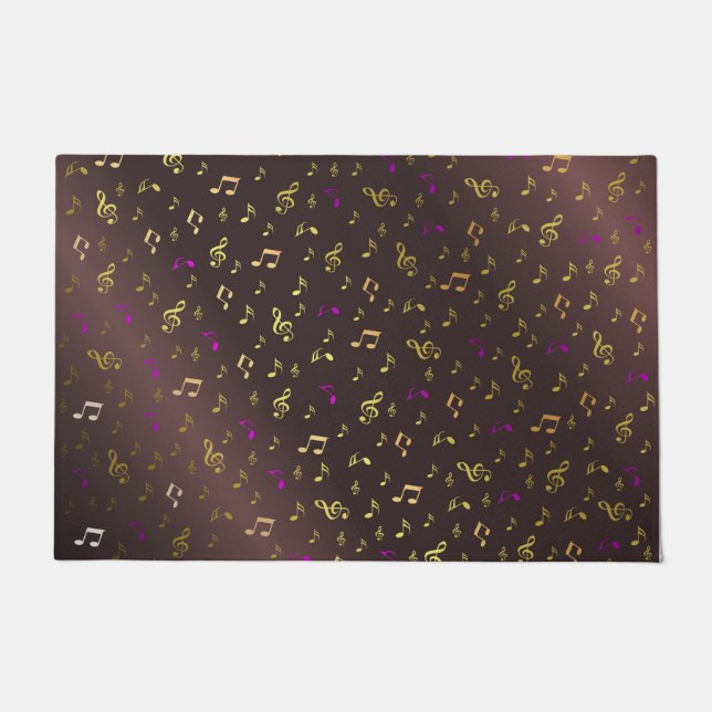 music, musical, note, melody, black, sound, clef, doormat (Front)
