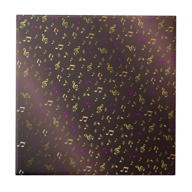 music, musical, note, melody, black, sound, clef, tile (Front)