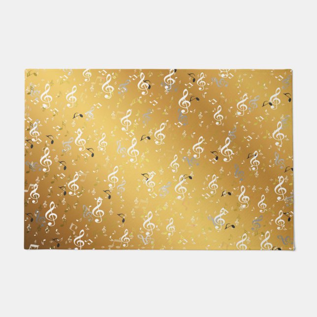 music, musical, note, white, melody, clef, sound, doormat (Front)