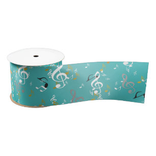 music, musical, note, white, melody, clef, sound, satin ribbon
