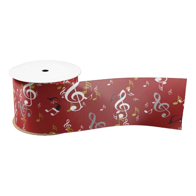 music, musical, note, white, melody, clef, sound, satin ribbon (Spool)