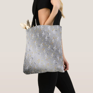 music, musical, note, white, melody, clef, sound, tote bag