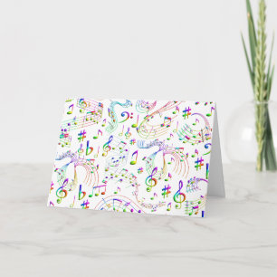 Music, Musical Notes, Colourful Card