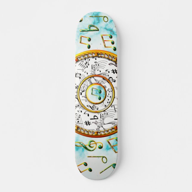 Music, Musical Notes, Marble Skateboard (Front)