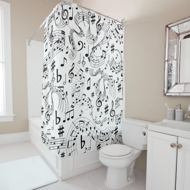 Music, Musical Notes Shower Curtain (In Situ)