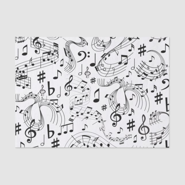 Music, Musical Notes Tissue Paper (Front)