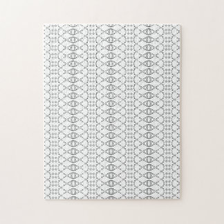 Music Nordic Knit Text ASCII Art Black and White Jigsaw Puzzle
