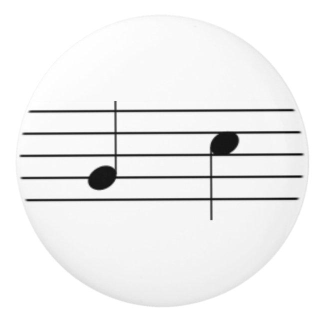 Music notation - quarter notes or crotchets ceramic knob (Front)