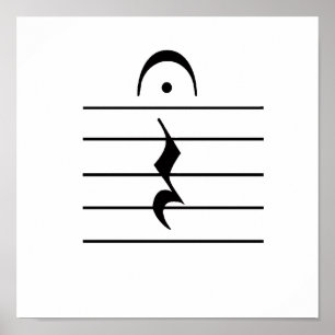 Music Notation Rest Blank Poster