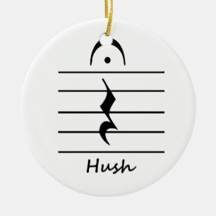 Music Notation Rest with Hush Ceramic Tree Decoration