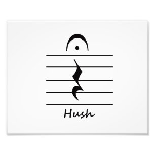 Music Notation Rest with Hush Photo Print