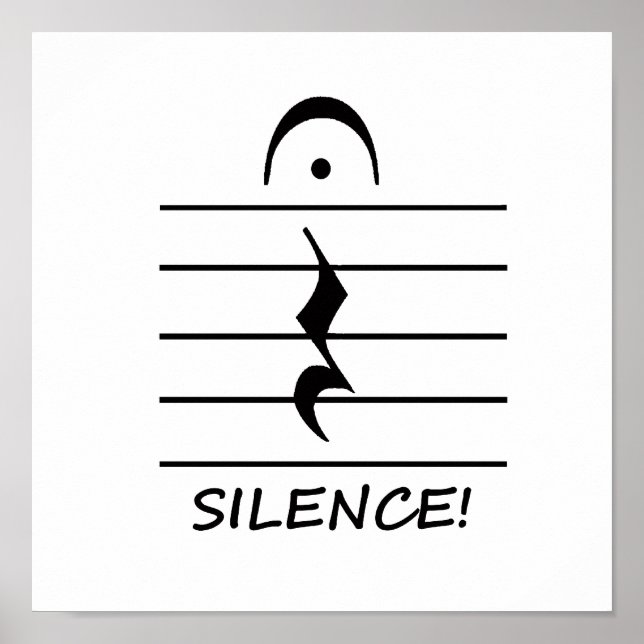 Music Notation Rest with Silence Poster (Front)