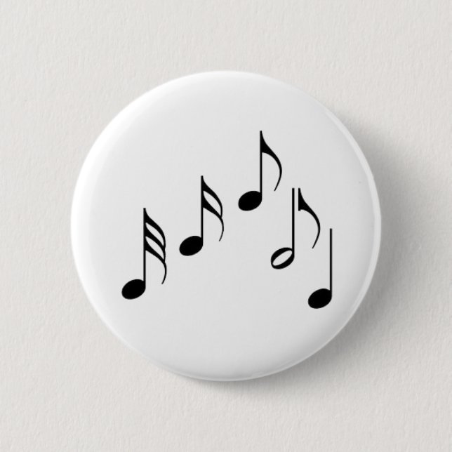 music note 6 cm round badge (Front)