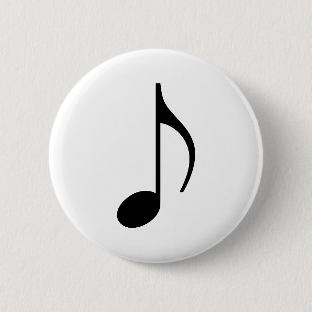 Music note 6 cm round badge (Front)