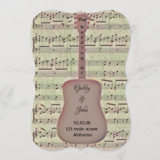 Music Note and Guitar Invitation