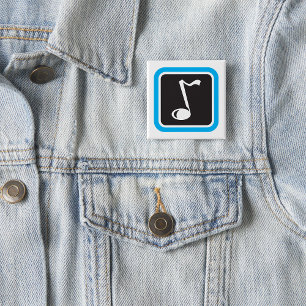 Music Note Bold Minimalist Musical Symbol 15 Cm Square Badge