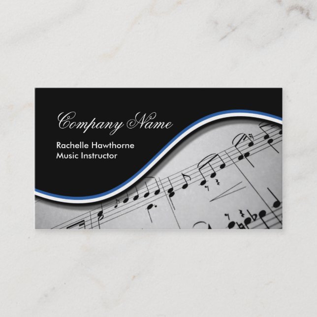 Music Note  Business Cards ~ Blue (Front)