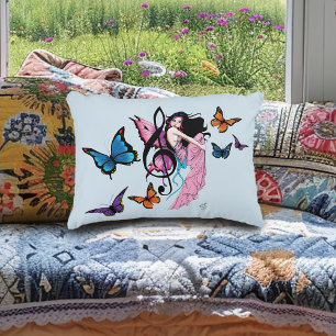 Music Note Butterflies Fairy Decorative Cushion