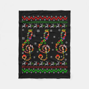 Music Note Christmas Ugly Sweater Musical Teacher  Fleece Blanket
