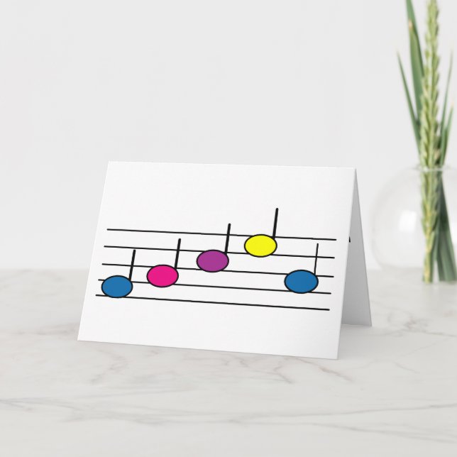 Music note Colourful Card (Front)