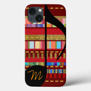 Music Note & Colourful Stripes personalised iPhone 13 Case