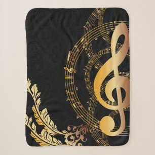 Music note elegant design sherpa blanket