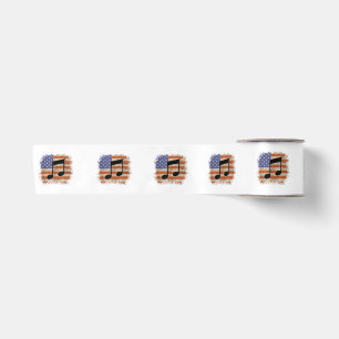 Music note for men gift american flag patriotic fu satin ribbon