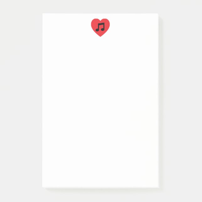 Music Note Heart 4 x 6 Notes (Front)