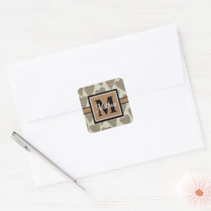 Music note Heart Musician Monogram Square Sticker