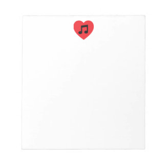 Music Note Heart Notepad
